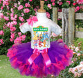 Sesame Street Tutu Set Girls Personalized Custom Purple Hot Pink Knots Tutu Outfit Dress Theme Cake Smash Party