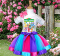 Sesame Street Tutu Set Girls Personalized Custom Hot Pink Blue Purple Ribbon Tutu Outfit Dress Theme Cake Smash Party