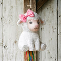 Premium Handmade 30-Inch Cute Little Girl Sheep Lamb Character Pull-String Piñata Table Decor Party Centerpiece