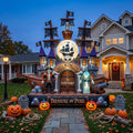 Massive 8-Foot-Tall Skull Island Cove Colossal Multi-Tiered Halloween Yard Inflatable Scene Decor Prop