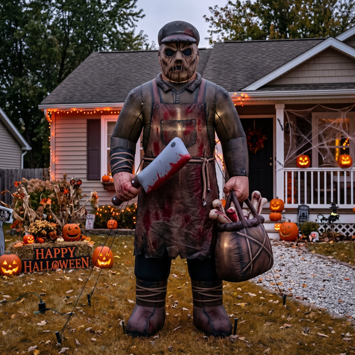 6' Slaughterhouse The Bone Collector Yard Halloween Inflatable Blow Up Decor Prop