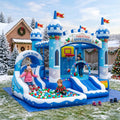 Play Bounce House Jumping Playhouse area with Slide and Ball Pit Christmas Snow Castle Theme