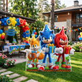 Life Size Sonic the Hedgehog Movie Character Premium Freestanding Cutouts Yard Sign Decor Party Prop