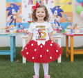 Sonic the Hedgehog Movie Amy Rose Tutu Set Girls Personalized Custom Red White Polka Dots Tutu Outfit Dress Theme Cake Smash Birthday Party