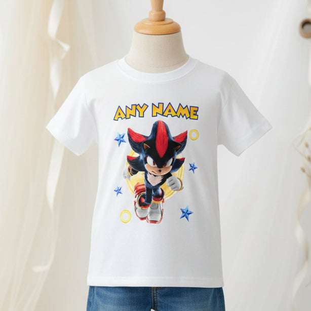 Sonic the Hedgehog Movie Shadow Personalized Custom White T-Shirt or Onesie Theme Cake Smash Party