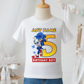 Sonic the Hedgehog Movie Sonic Personalized Custom White T-Shirt or Onesie Theme Cake Smash Birthday Party