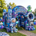 Space Explorer / Galaxy Theme Premium 10' x 10' Birthday House Inflatable Blow Up Walk-Through Archway Experience Decor Prop