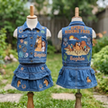 Personalized Custom Name Spirit Riding Free Denim Vest & Skirt Set Birthday Party Cake Smash Gift