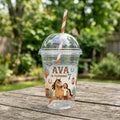 (Pack of 6) Spirit Riding Free Custom Personalized Birthday Party 16 oz Cups with Dome Lids & Straws