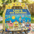 (Pack of 6) SpongeBob SquarePants Custom Personalized Birthday Party Favor Gable Treat Boxes