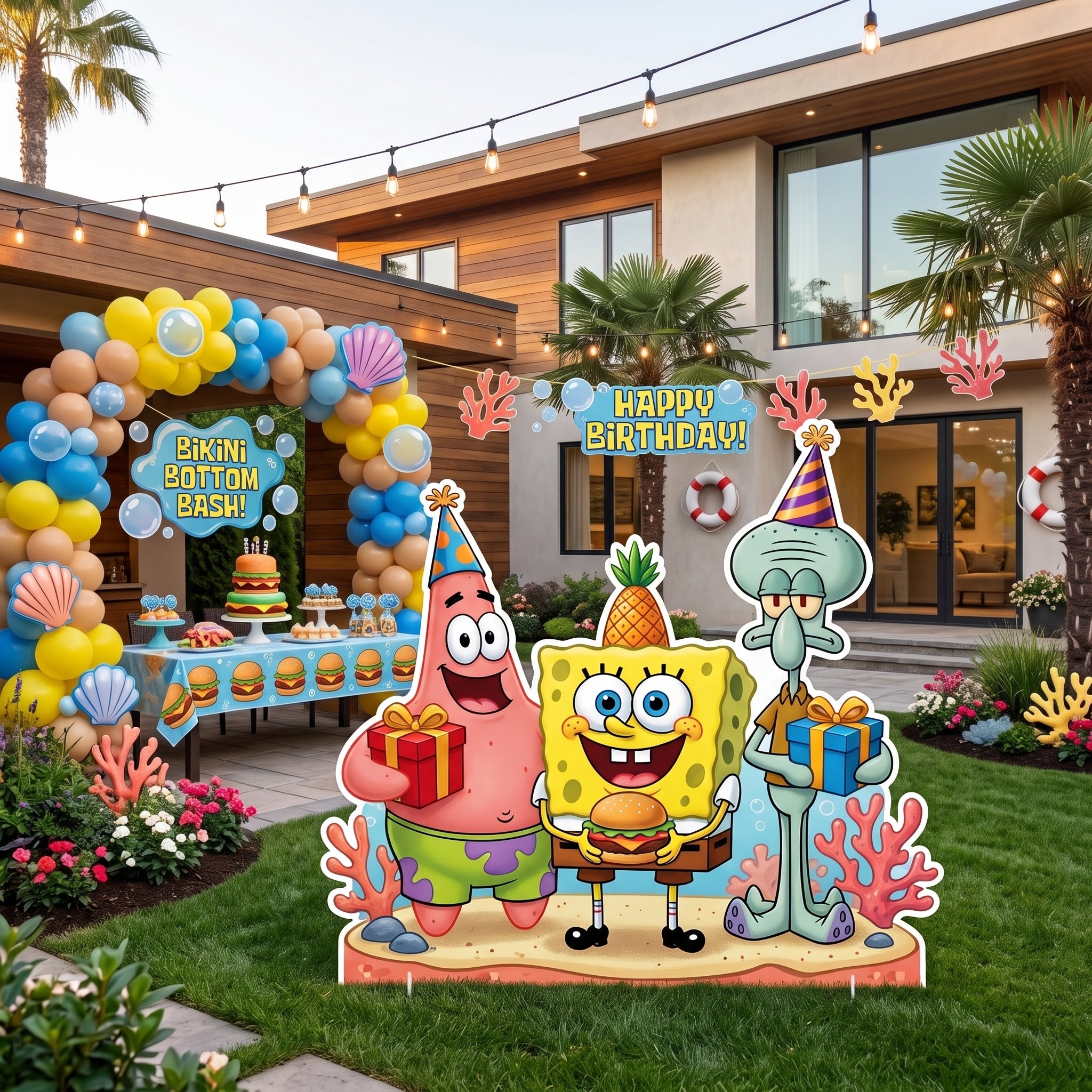 Life Size SpongeBob SquarePants Character Premium Freestanding Cutouts Yard Sign Decor Party Prop
