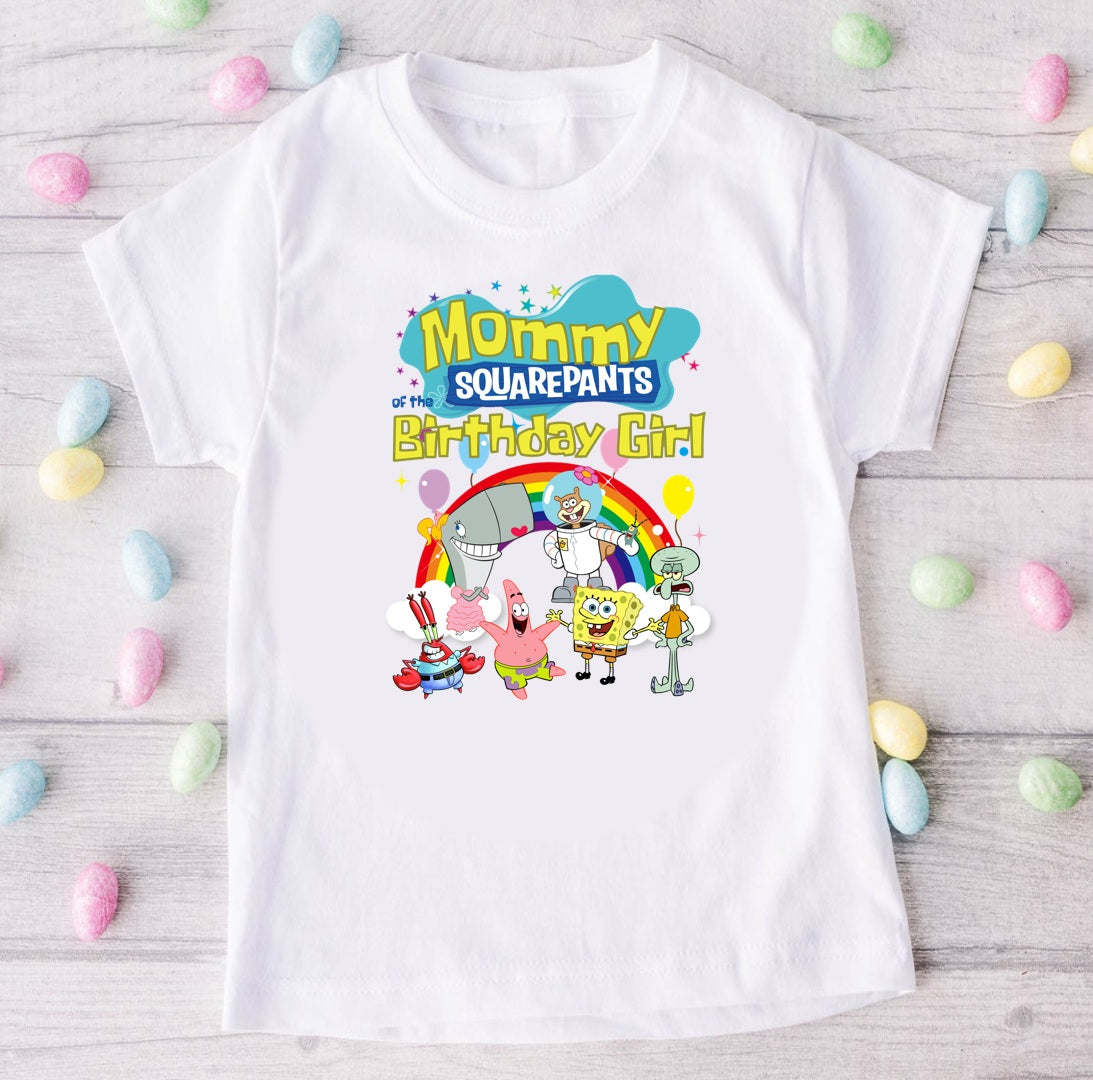 SpongeBob SquarePants Personalized Custom White Family T-Shirt or Onesie Pack Theme Cake Smash Birthday Party