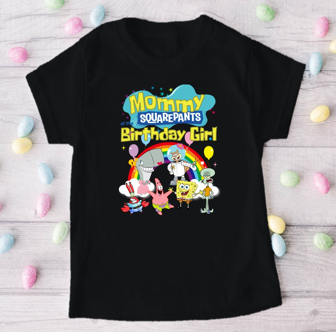 SpongeBob SquarePants Personalized Custom Black Family T-Shirt or Onesie Pack Theme Cake Smash Birthday Party