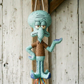 Premium Handmade 30-Inch SpongeBob SquarePants Squidward Character Pull-String Piñata Table Decor Party Centerpiece