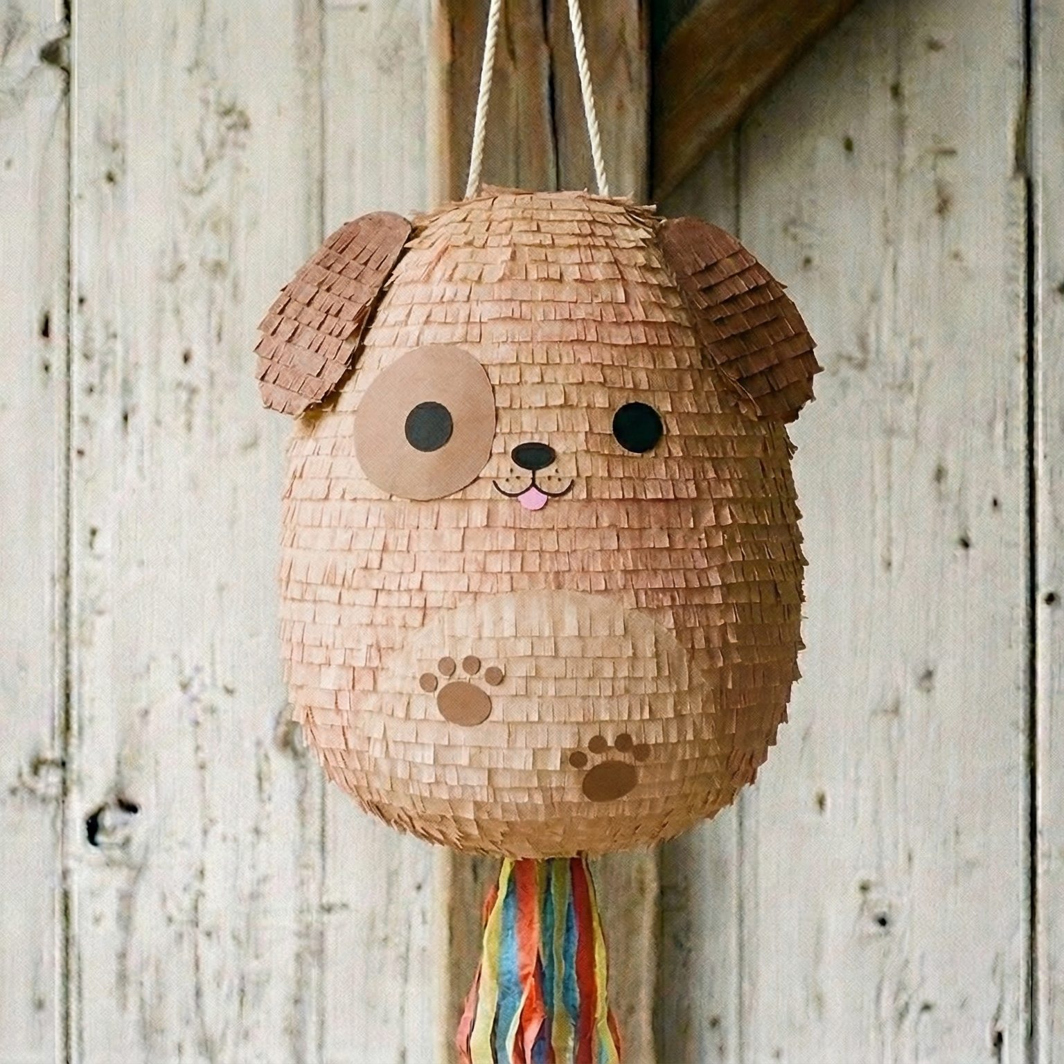 Premium Handmade 30-Inch Squishmallows Dog Character Pull-String Piñata Table Decor Party Centerpiece
