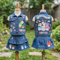Personalized Custom Name Squishmallows Denim Vest & Skirt Set Birthday Party Cake Smash Gift