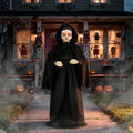5' Animated Creepy Doll with moving Head and LED Eyes Halloween Home Decor Accent Yard Prop
