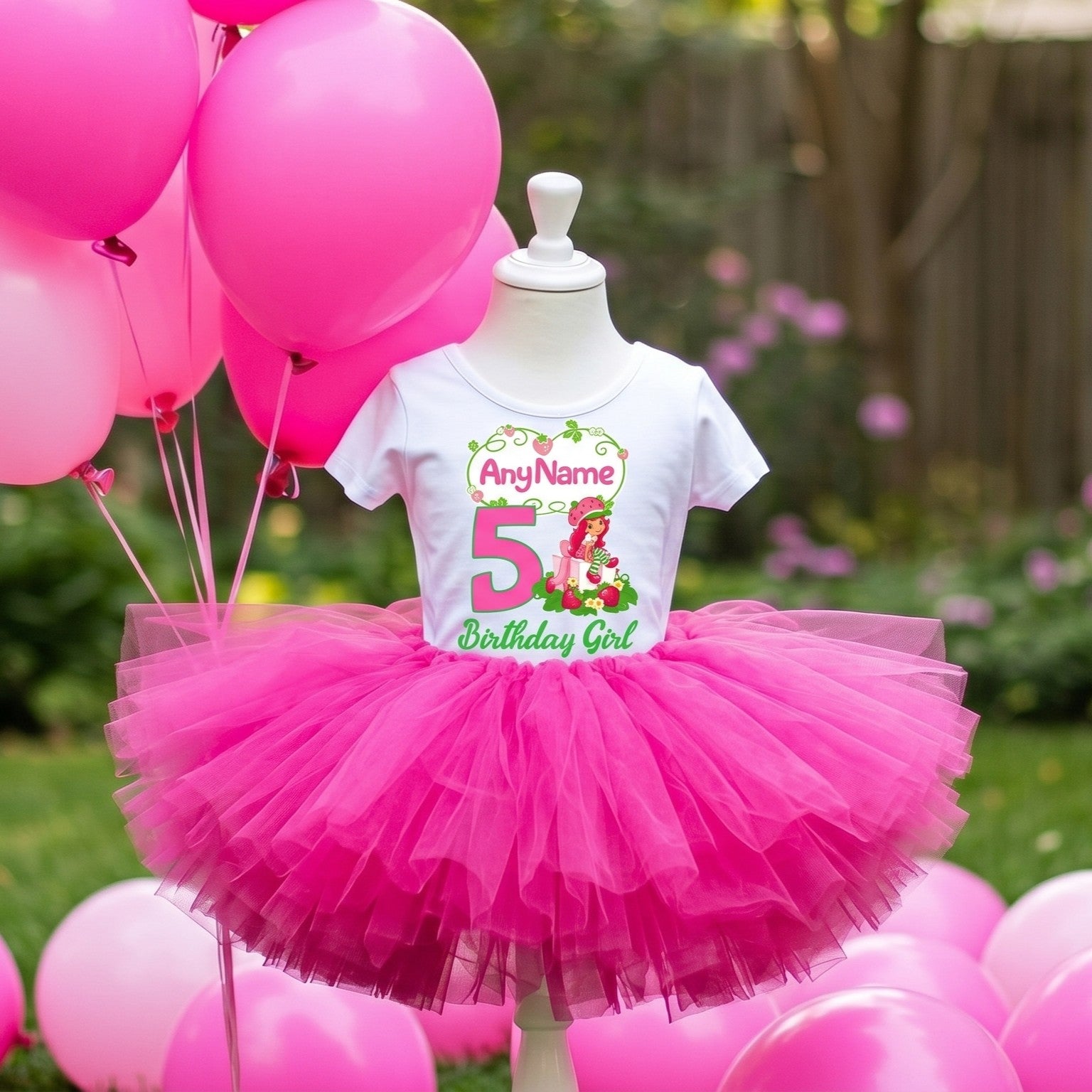 Strawberry Shortcake Tutu Set Girls Personalized Custom Hot Pink Tutu – Personalizee