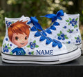 Custom Strawberry Shortcake Huckleberry Pie High-Top Sneakers Shoes Personalized with Name, Ribbon Laces & Rhinestones Birthday Parties Everyday Gift