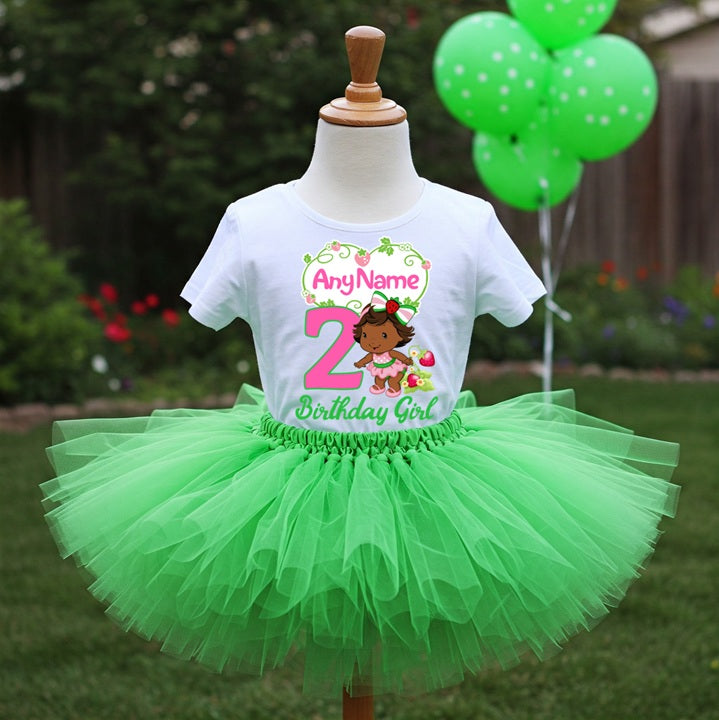 Strawberry Shortcake Black Baby Girl Tutu Set Girls Personalized Custom Green Tutu Outfit Dress Theme Cake Smash Birthday Party