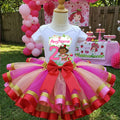 Strawberry Shortcake Black Baby Girl Tutu Set Girls Personalized Custom Hot Pink Gold Red Ribbon Sewn Trim Tutu Outfit Dress Theme Cake Smash Birthday Party