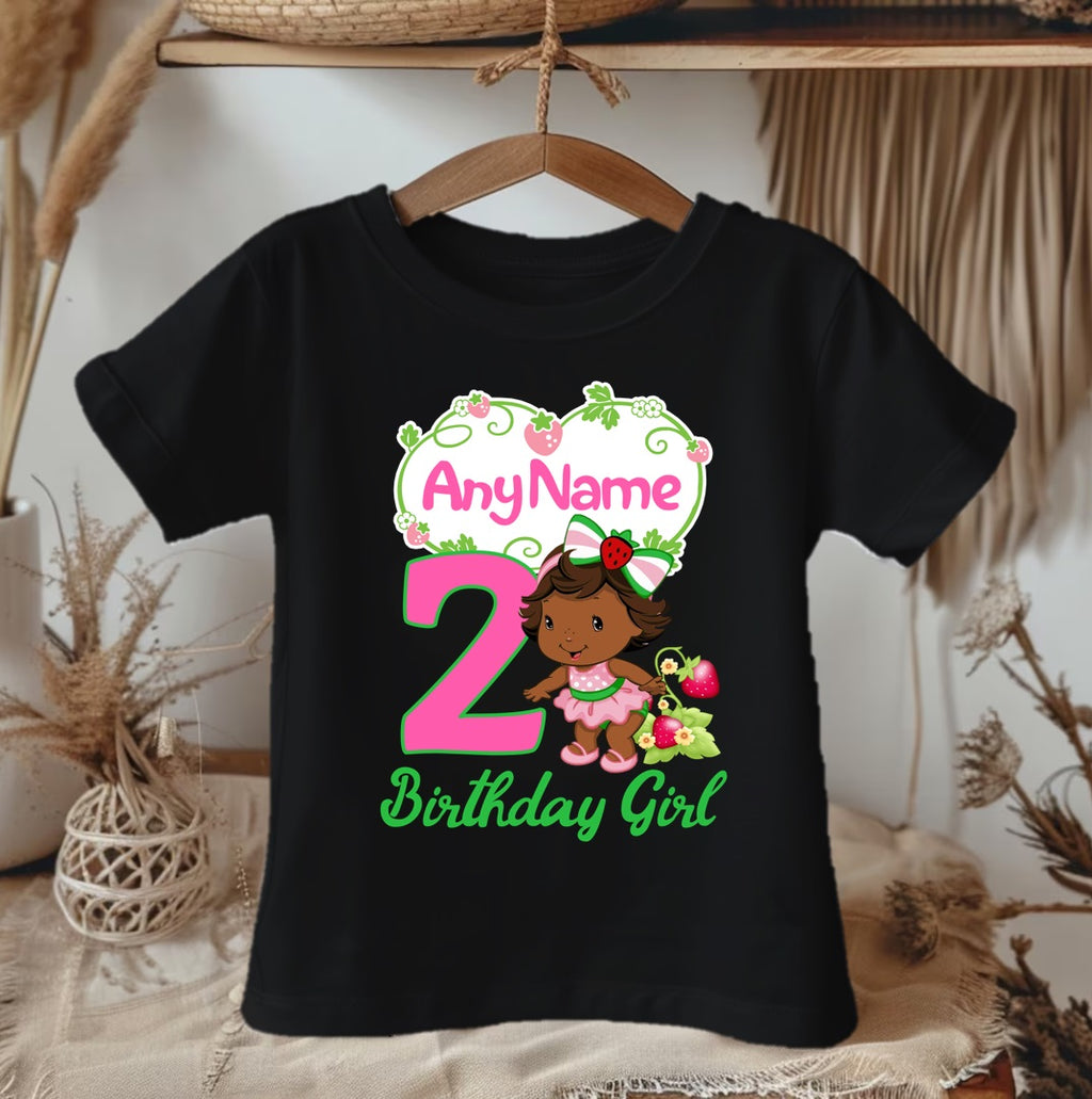Strawberry Shortcake Black Baby Girl Personalized Custom Black Family T-Shirt or Onesie Pack Theme Cake Smash Birthday Party