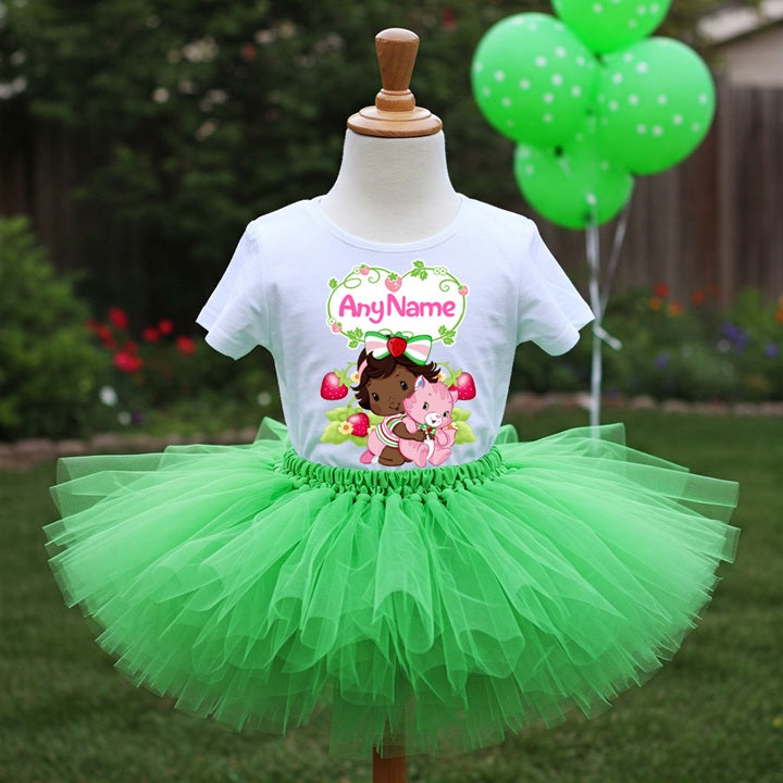 Strawberry Shortcake Black Baby Girl Tutu Set Girls Personalized Custom Green Tutu Outfit Dress Theme Cake Smash Party