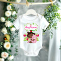 Strawberry Shortcake Black Baby Girl Personalized Custom White T-Shirt or Onesie Theme Cake Smash Party