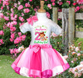 Strawberry Shortcake Baby Girl Tutu Set Girls Personalized Custom Hot Pink White Pink Ribbon Tutu Outfit Dress Theme Cake Smash Birthday Party