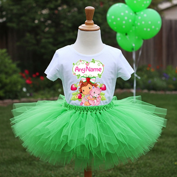 Strawberry Shortcake Baby Girl Tutu Set Girls Personalized Custom Green Tutu Outfit Dress Theme Cake Smash Party