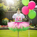 Strawberry Shortcake Tutu Set Girls Personalized Custom Hot Pink Green Tutu Outfit Dress Theme Cake Smash Birthday Party