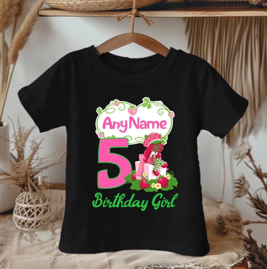 Strawberry Shortcake Black Girl Personalized Custom Black Family T-Shirt or Onesie Pack Theme Cake Smash Birthday Party