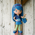 Premium Handmade 30-Inch Strawberry Shortcake Blueberry Muffin Character Pull-String Piñata Table Decor Party Centerpiece