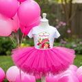Strawberry Shortcake Tutu Set Girls Personalized Custom Hot Pink Tutu Outfit Dress Theme Cake Smash Party