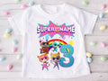 Super Kitties Personalized Custom White T-Shirt or Onesie Theme Cake Smash Birthday Party