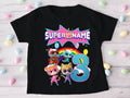 Super Kitties Personalized Custom Black T-Shirt or Onesie Theme Cake Smash Birthday Party
