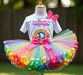 Super Kitties Tutu Set Girls Personalized Custom Rainbow Ribbon Sewn Trim Tutu Outfit Dress Theme Cake Smash Party