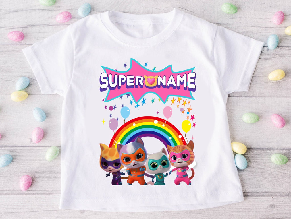 Super Kitties Tutu Set Girls Personalized Custom Rainbow Tutu Outfit Dress Theme Cake Smash Party