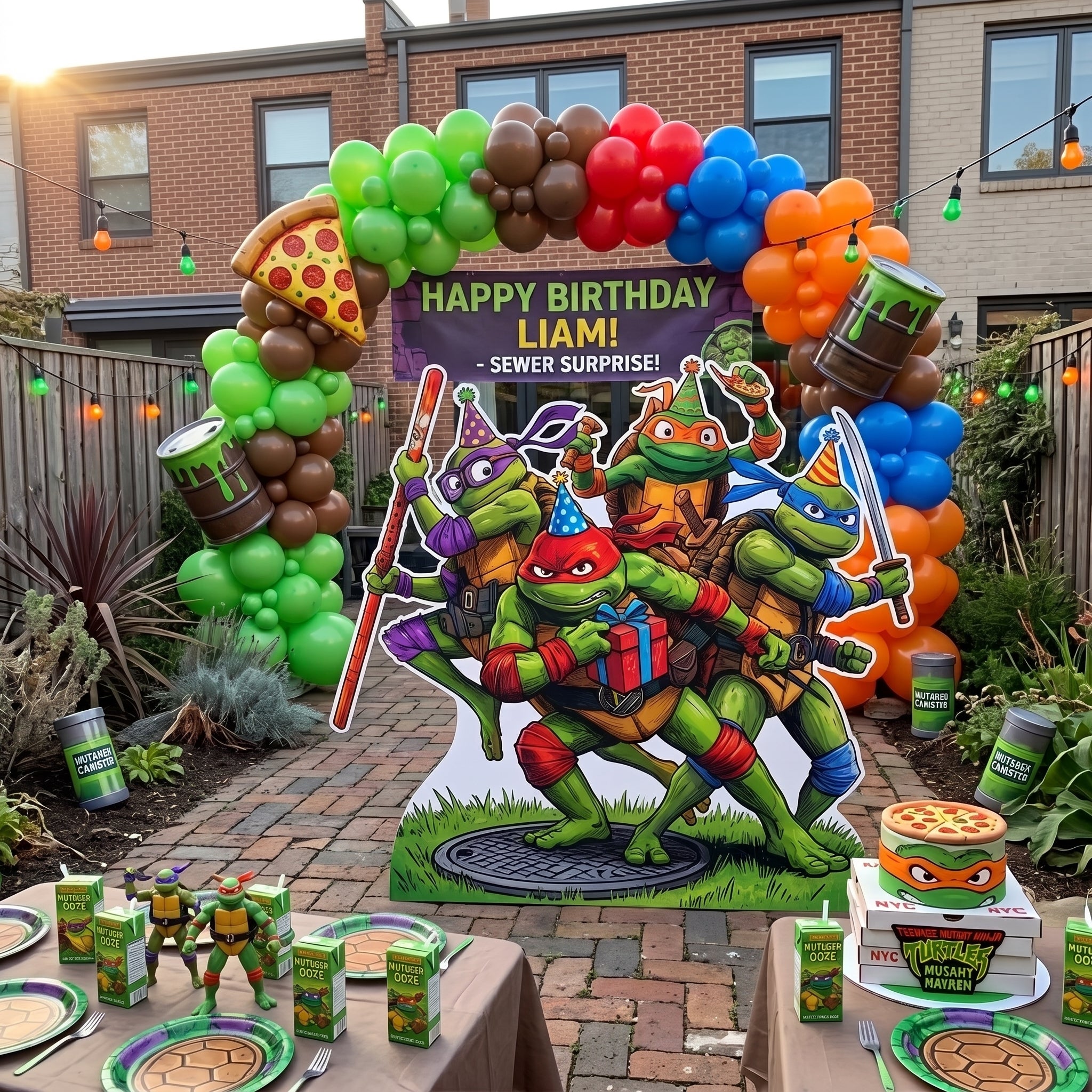 Life Size TMNT 2023 Ninja Turtles Character Premium Freestanding Cutouts Yard Sign Decor Party Prop