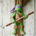 Premium Handmade 30-Inch TMNT Ninja Turtles Donnie Donatello Character Pull-String Piñata Table Decor Party Centerpiece