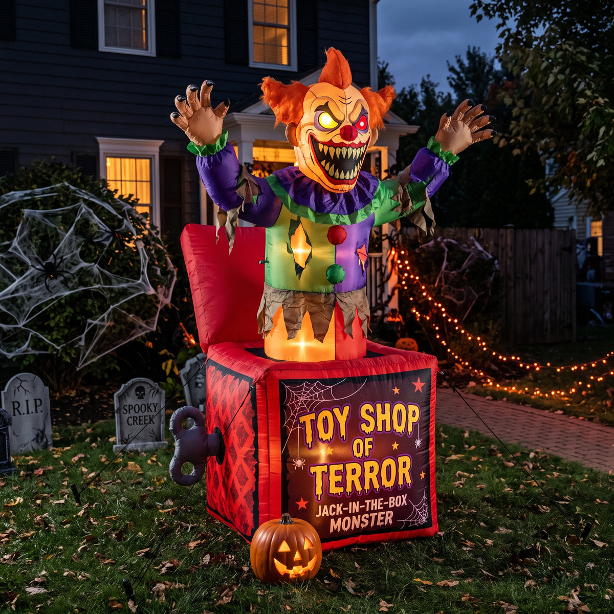 6' Toy Shop of Terror Creepy Jack-in-the-box Yard Halloween Inflatable Blow Up Decor Prop