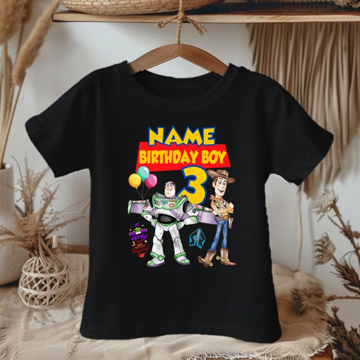 Toy Story Buzz Woody Personalized Custom Black Family T-Shirt or Onesie Pack Theme Cake Smash Birthday Party