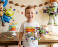 Toy Story Buzz Woody Personalized Custom White T-Shirt or Onesie Theme Cake Smash Birthday Party