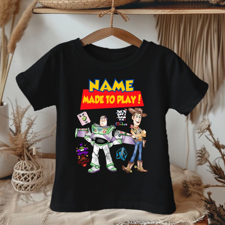 Toy Story Buzz Woody Personalized Custom Black T-Shirt or Onesie Theme Cake Smash Party