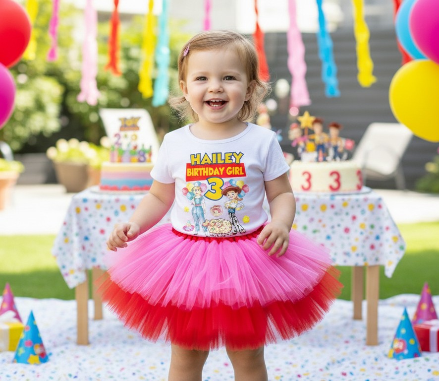 Toy Story Bo Peep Jessie Tutu Set Girls Personalized Custom Hot Pink Red Tutu Outfit Dress Theme Cake Smash Birthday Party