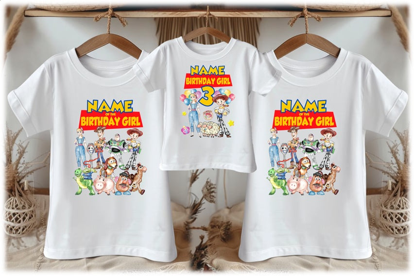 Toy Story Bo Peep Jessie Personalized Custom White Family T-Shirt or Onesie Pack Theme Cake Smash Birthday Party