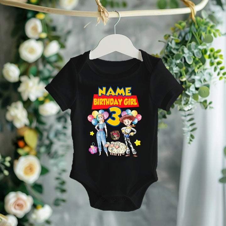 Toy Story Bo Peep Jessie Personalized Custom Black Family T-Shirt or Onesie Pack Theme Cake Smash Birthday Party