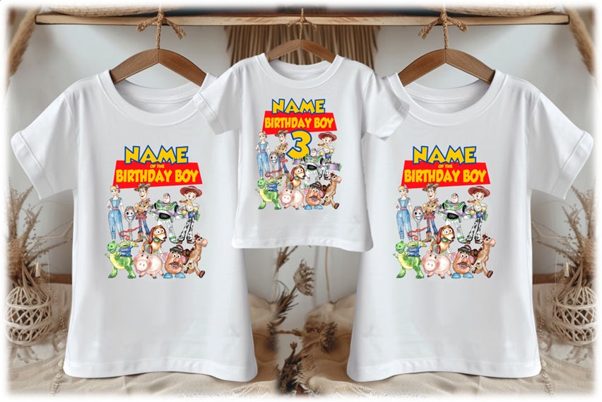 Toy Story Personalized Custom White Family T-Shirt or Onesie Pack Theme Cake Smash Birthday Party