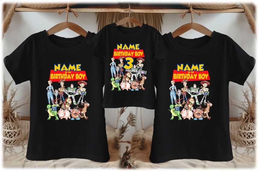 Toy Story Personalized Custom Black Family T-Shirt or Onesie Pack Theme Cake Smash Birthday Party