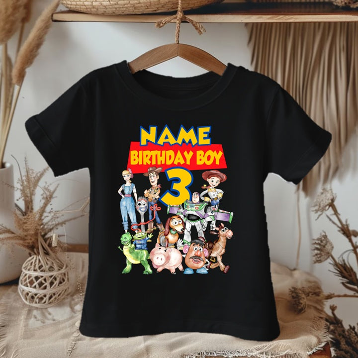 Toy Story Personalized Custom Black T-Shirt or Onesie Theme Cake Smash Birthday Party